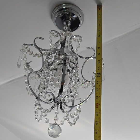Elegant Crystal Chandelier with Silver Finish - Picture 5 of 7